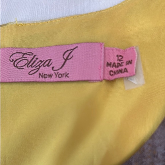 Eliza J Yellow and Brown Midi Dress - Picture 2 of 6